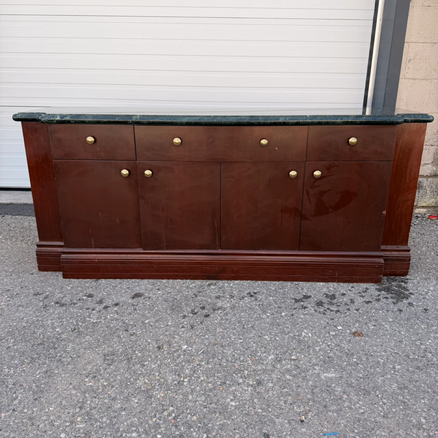 Wooden Sideboard Buffet Cabinet Marble Top