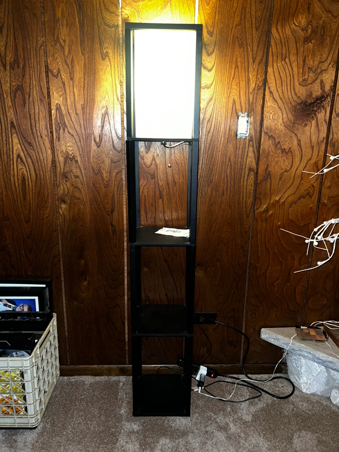 Black Floor Lamp with Shelves - photo 2