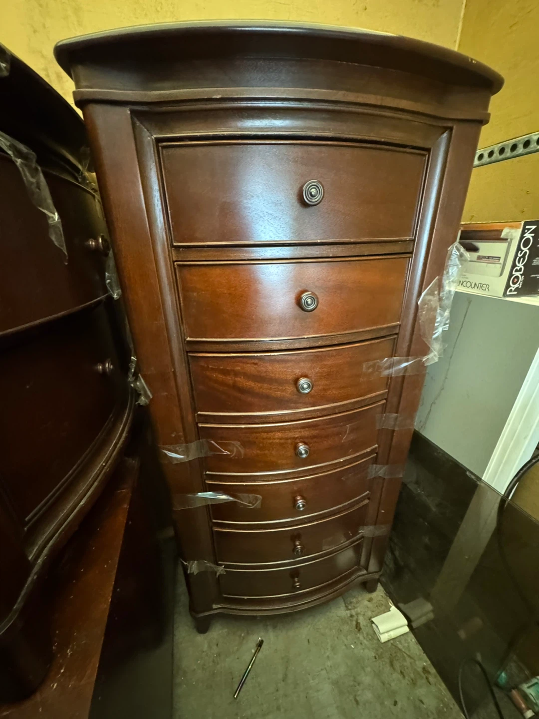 Dark Wood Jewellery Armoire with 7 Drawers - photo 5