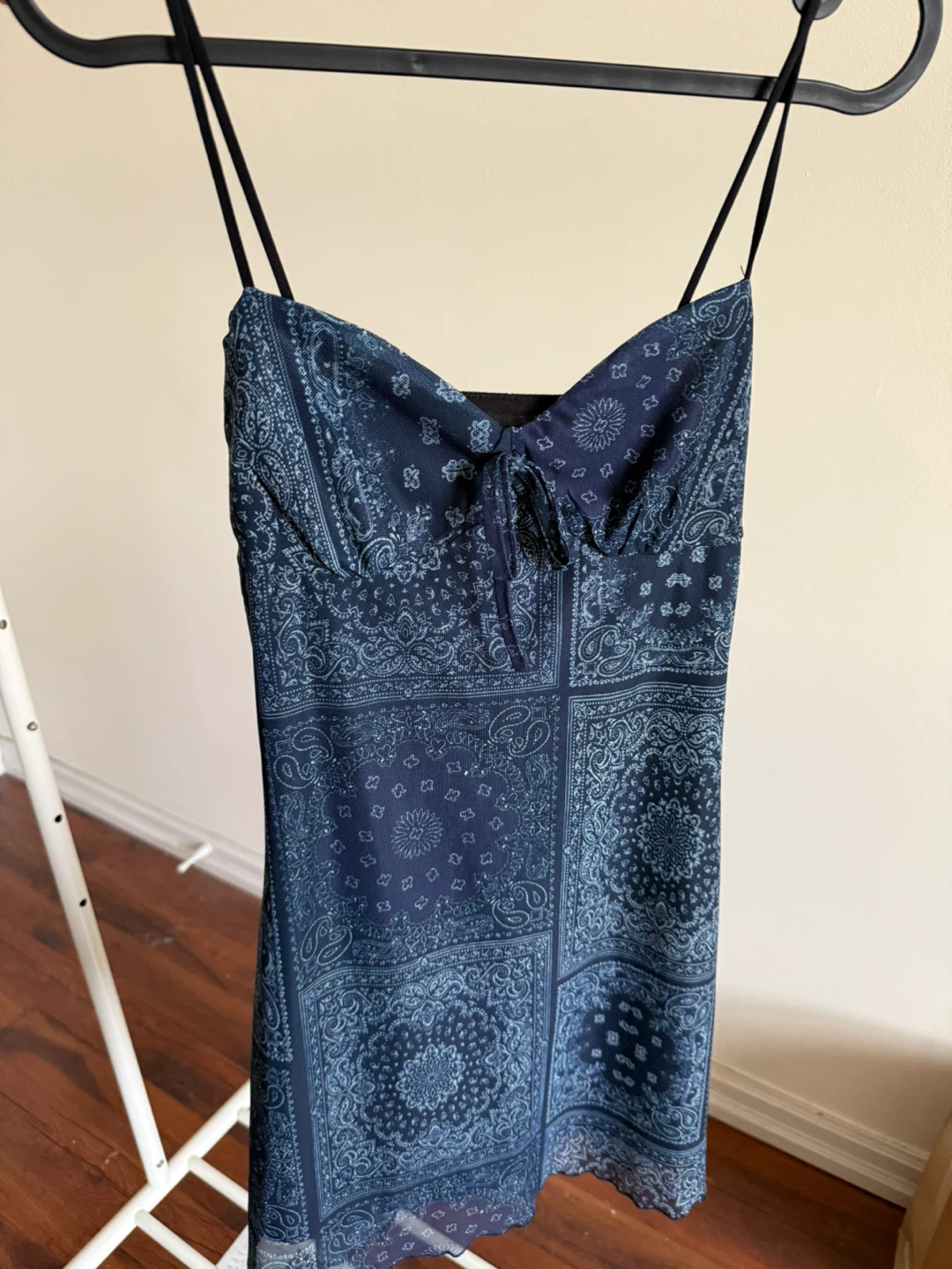 Blue Bandana Print Mini Dress XS - photo 2