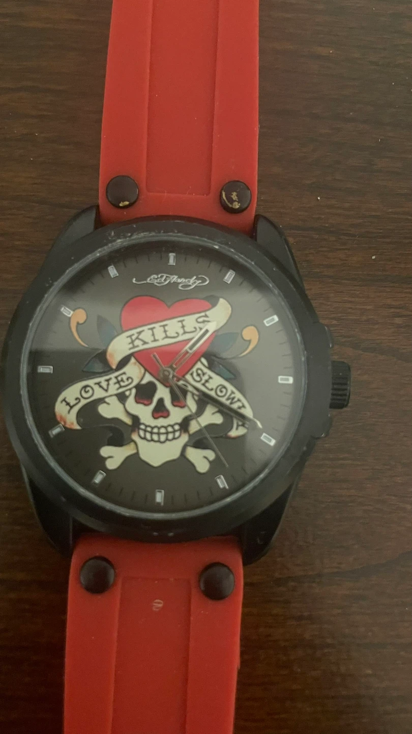 Ed Hardy Quartz "Love Kills Slowly" Skull Watch - photo 4