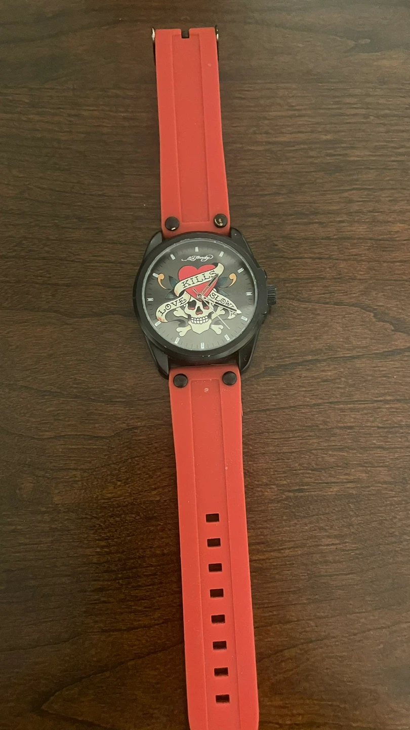 Ed Hardy Quartz "Love Kills Slowly" Skull Watch - photo 2
