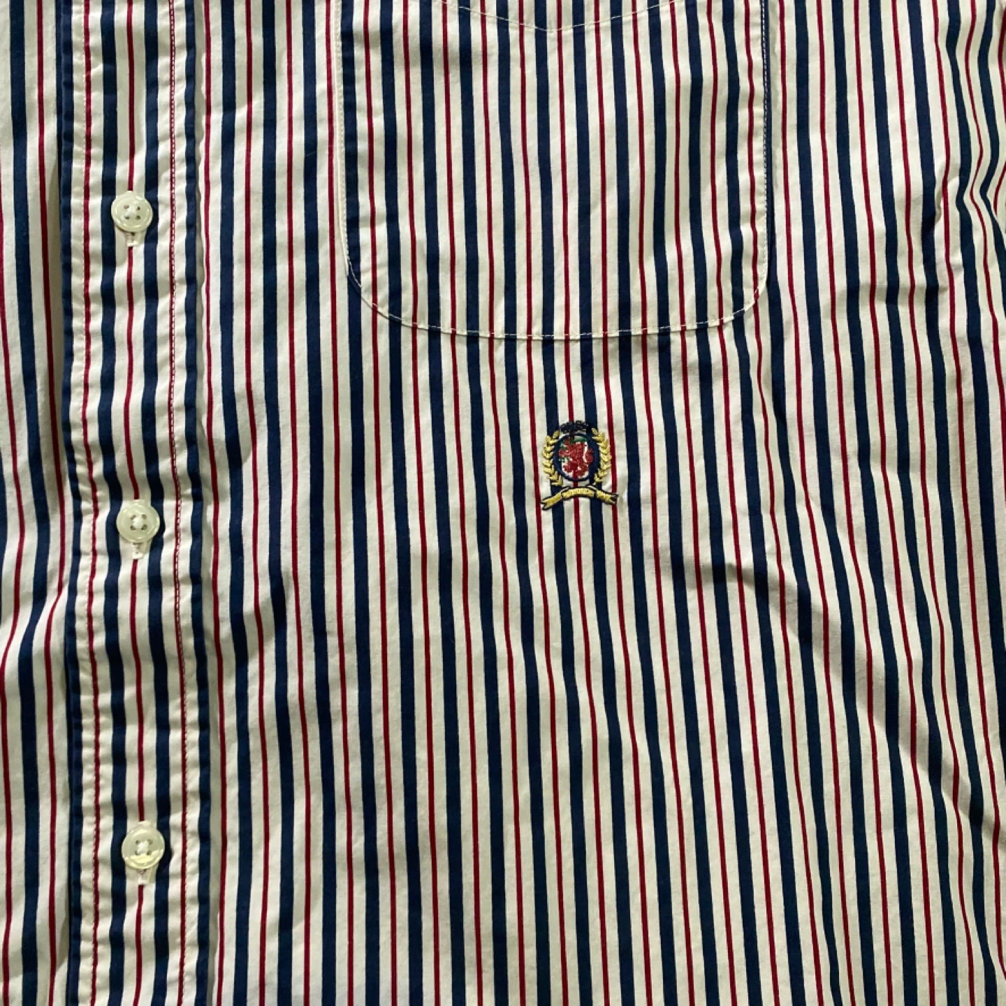 Vintage Tommy Hilfiger Striped Button-Down Shirt - Size L - photo 2