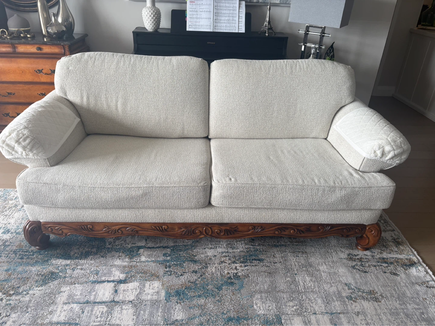 Vintage Accent Chair with Tiger Print Upholstery