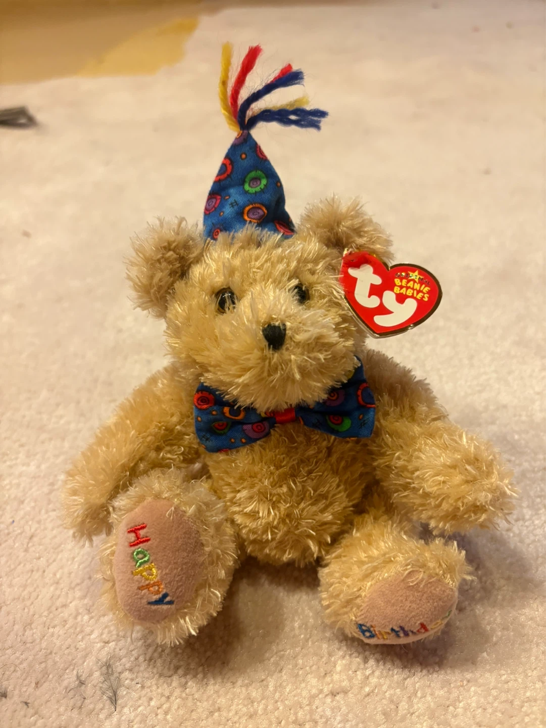 Ty Beanie Baby "Birthday Bear" Plush Toy