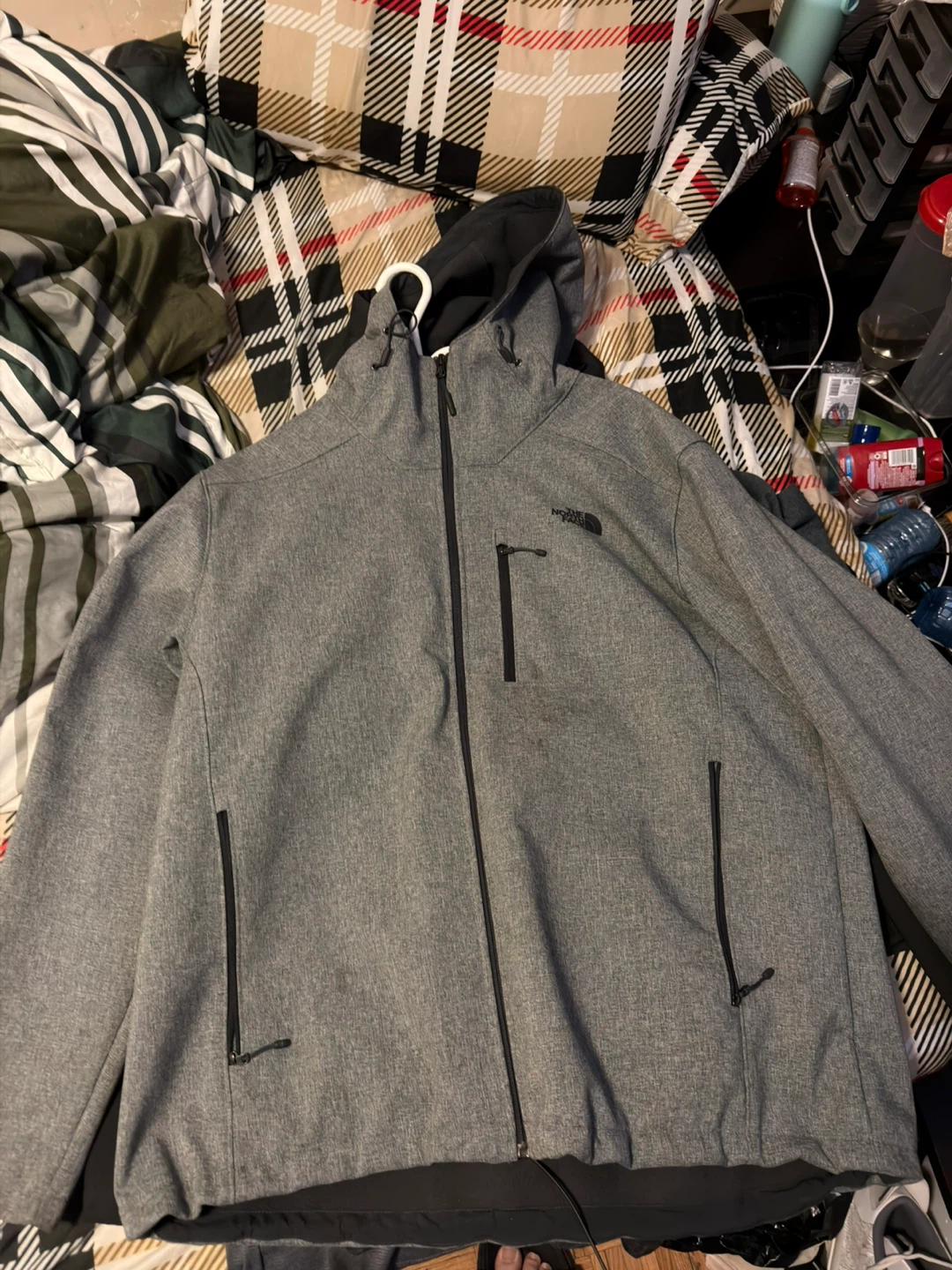 The North Face Men's Gray Soft Shell Hooded Jacket