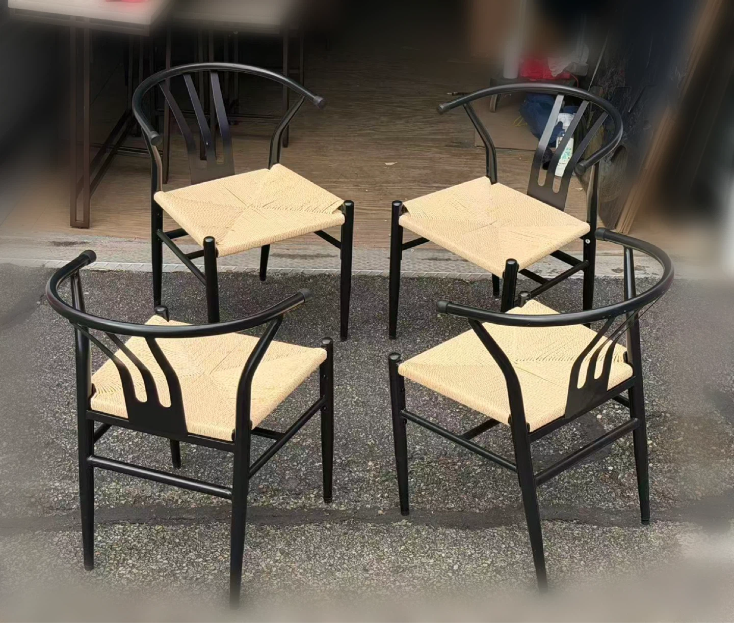 Black Wishbone Style Chair (Set of 4)