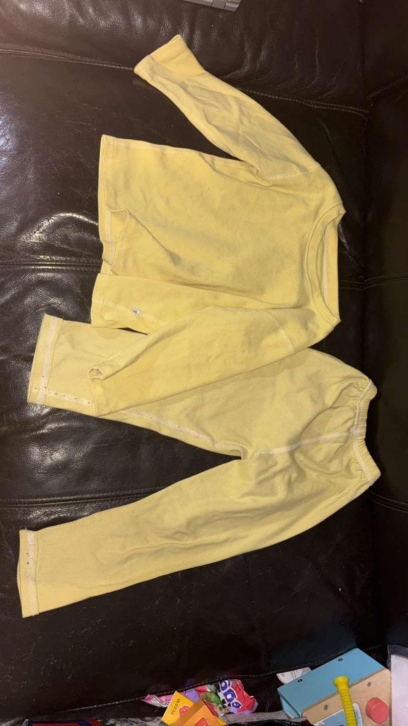 Yellow Long Sleeve Pajama Shirt and Pants Set