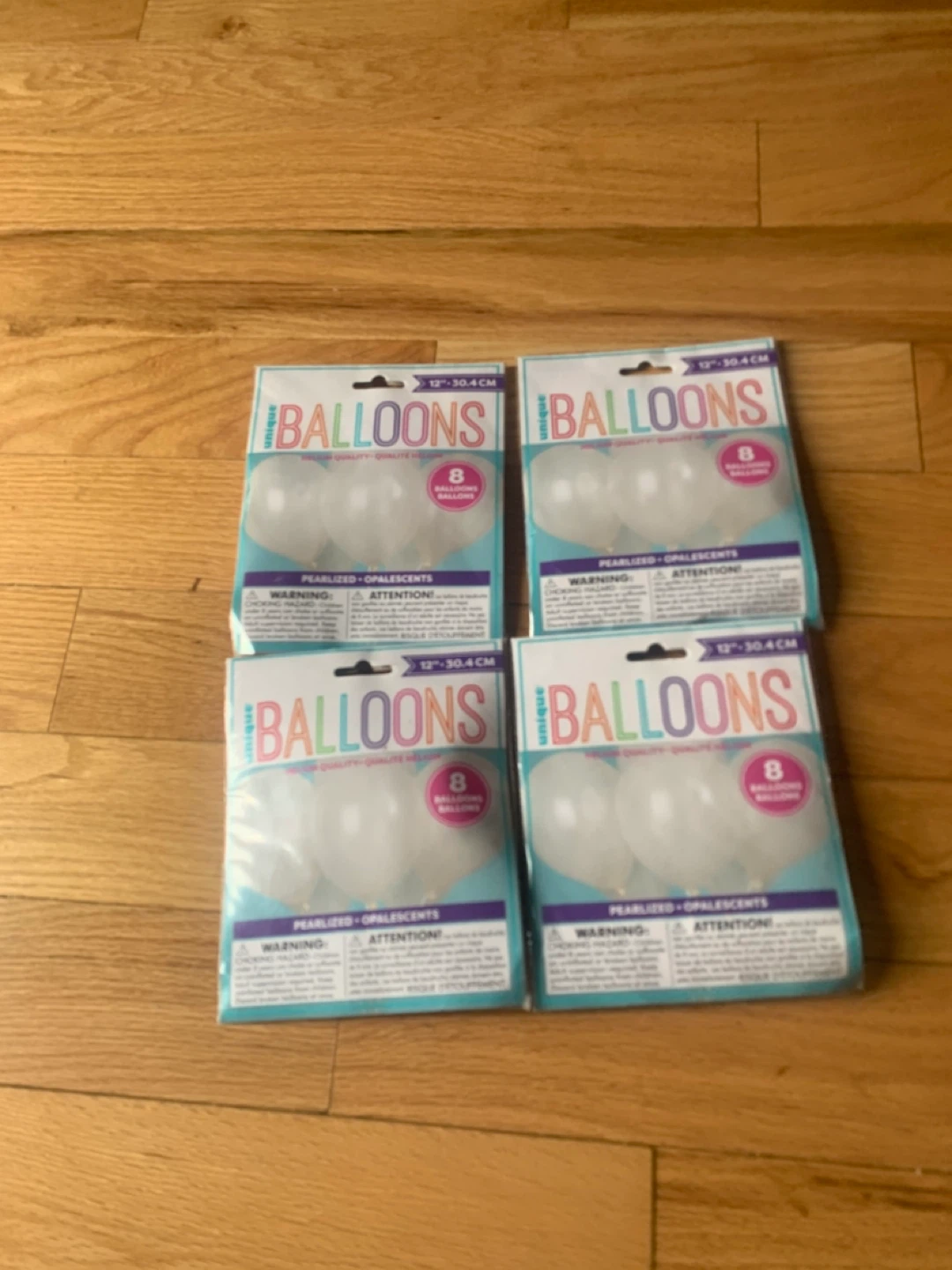 Unique Balloons Pearlyzed Opalescents (4 Packs of 8)