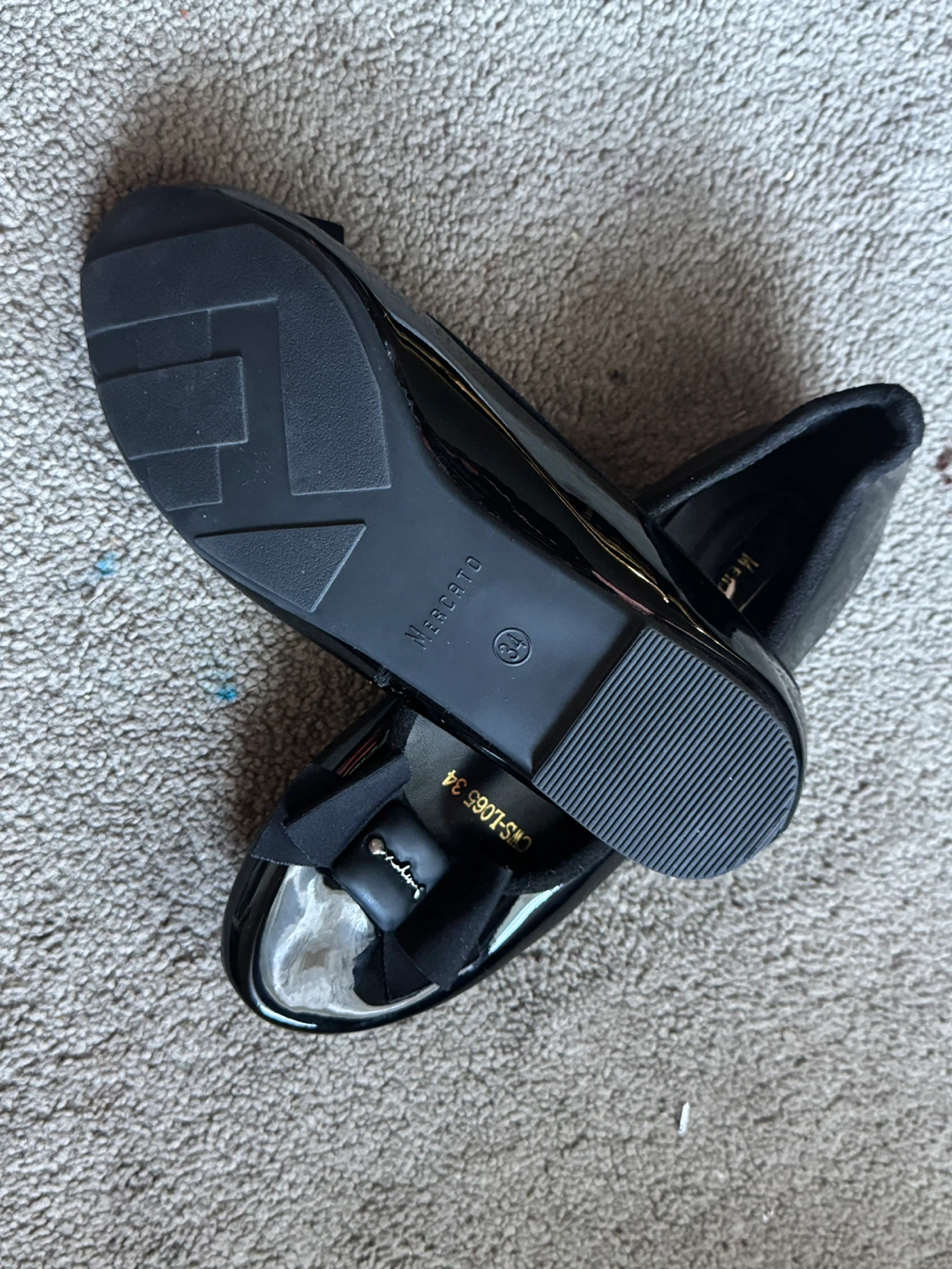 Mercato Black Patent Ballet Flats Size 34 - photo 3
