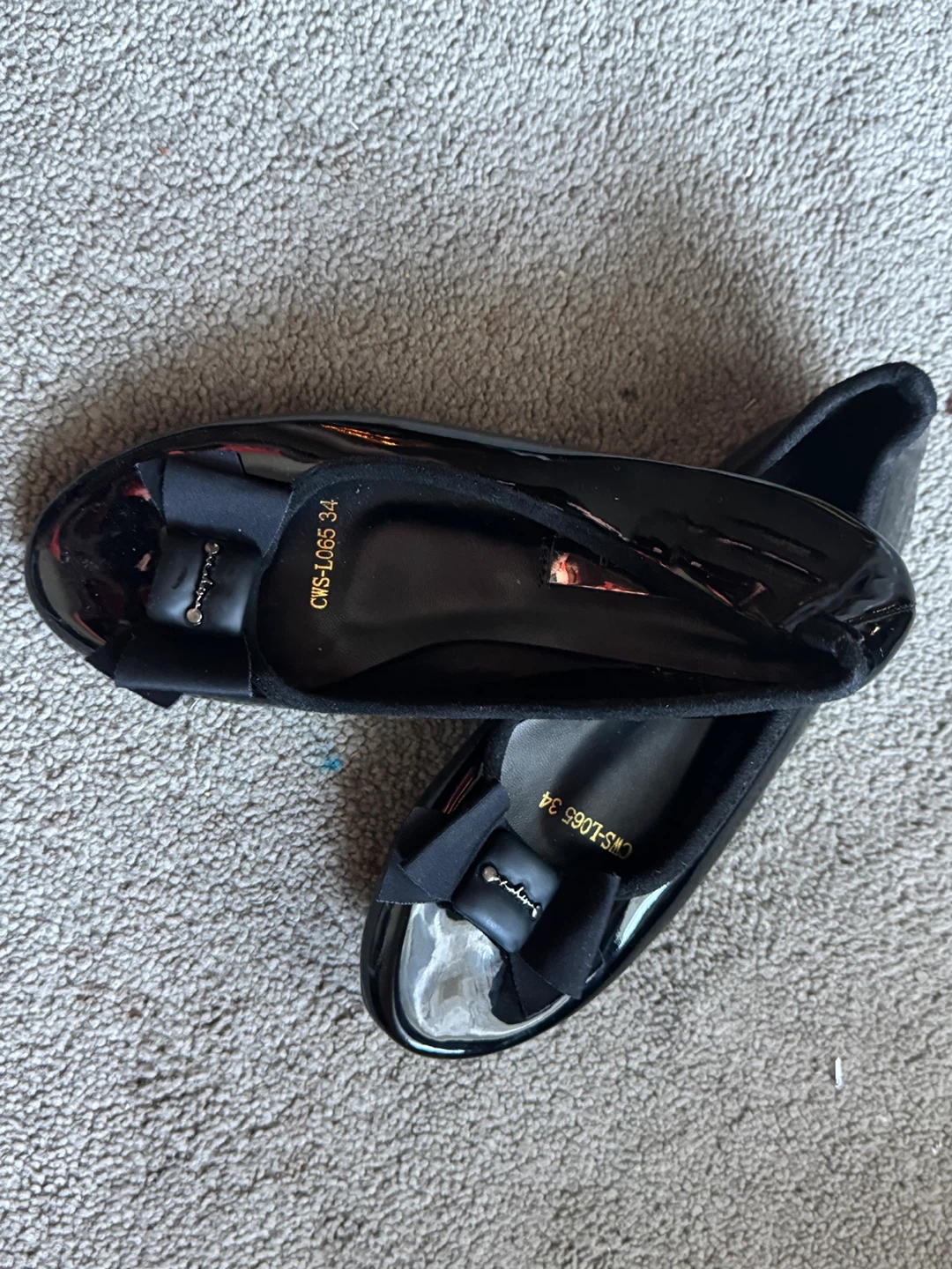Mercato Black Patent Ballet Flats Size 34 - photo 2