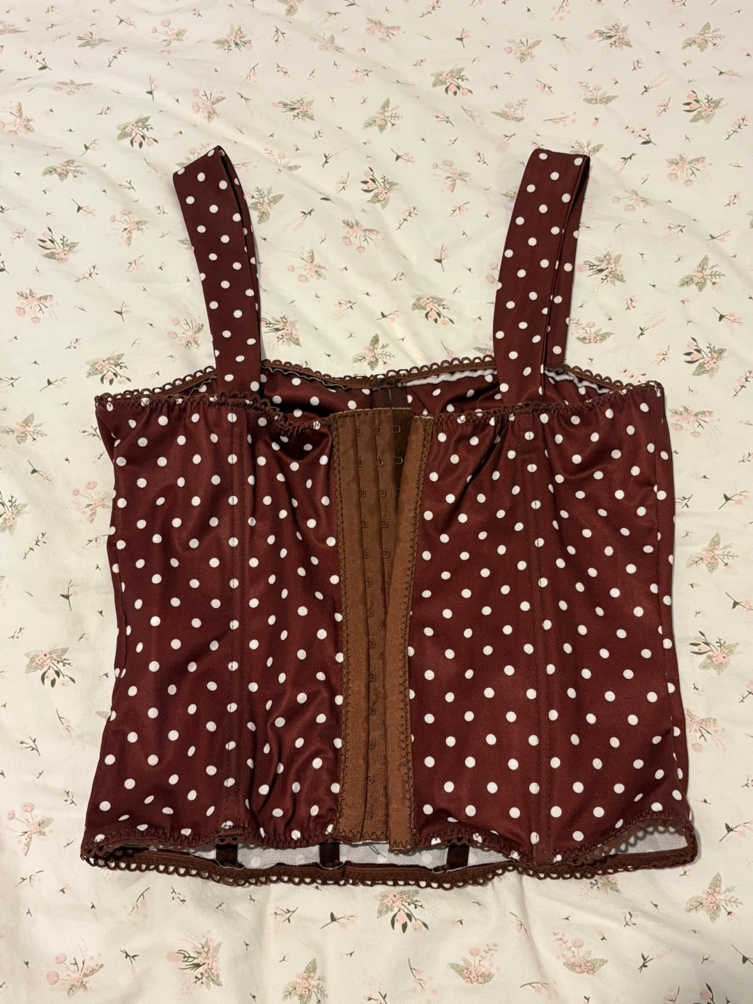 Polka Dot Corset Top - Size S - photo 2