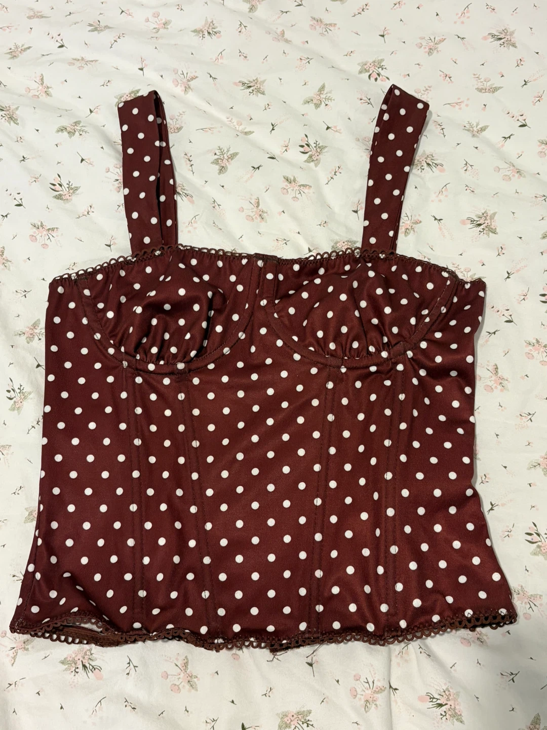 Polka Dot Corset Top - Size S