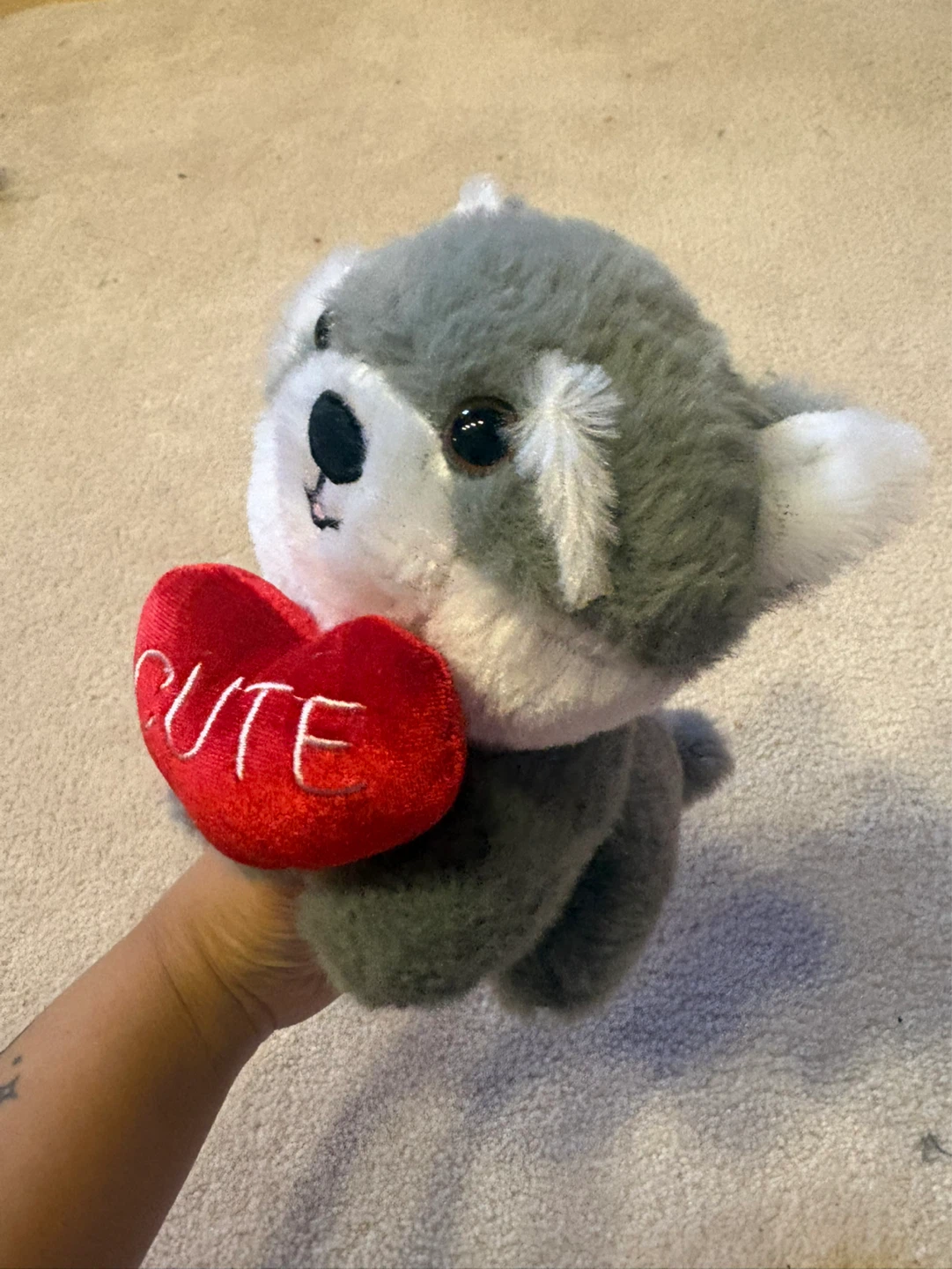 Plush Wolf Stuffed Animal with "CUTE" Heart - photo 2