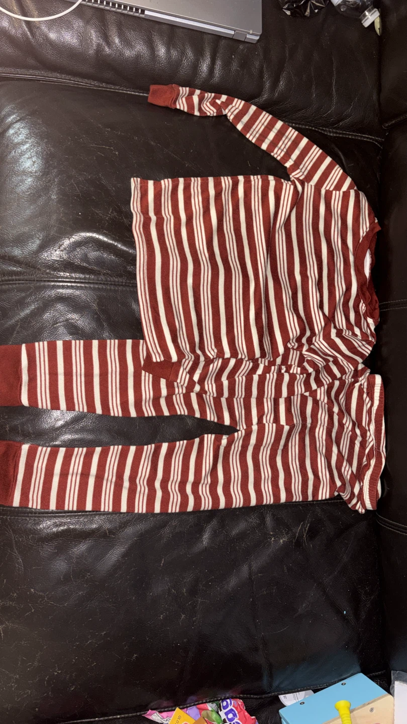 Striped Pajama Set - Red & White