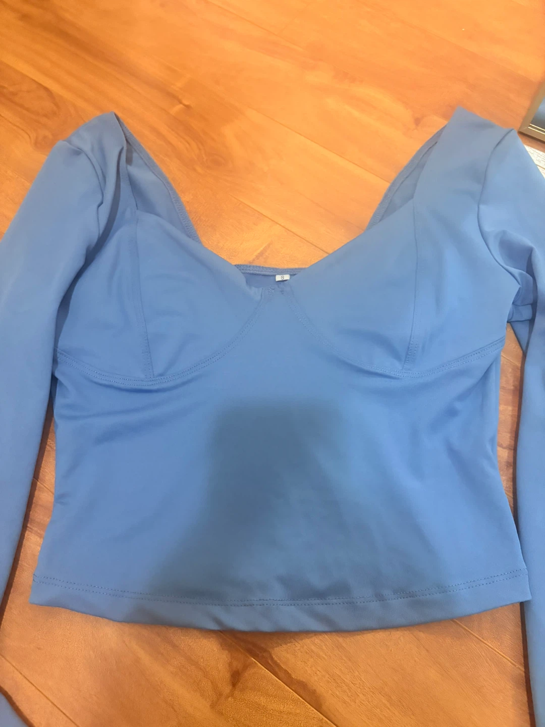 Blue Long Sleeve Cropped Top - photo 2
