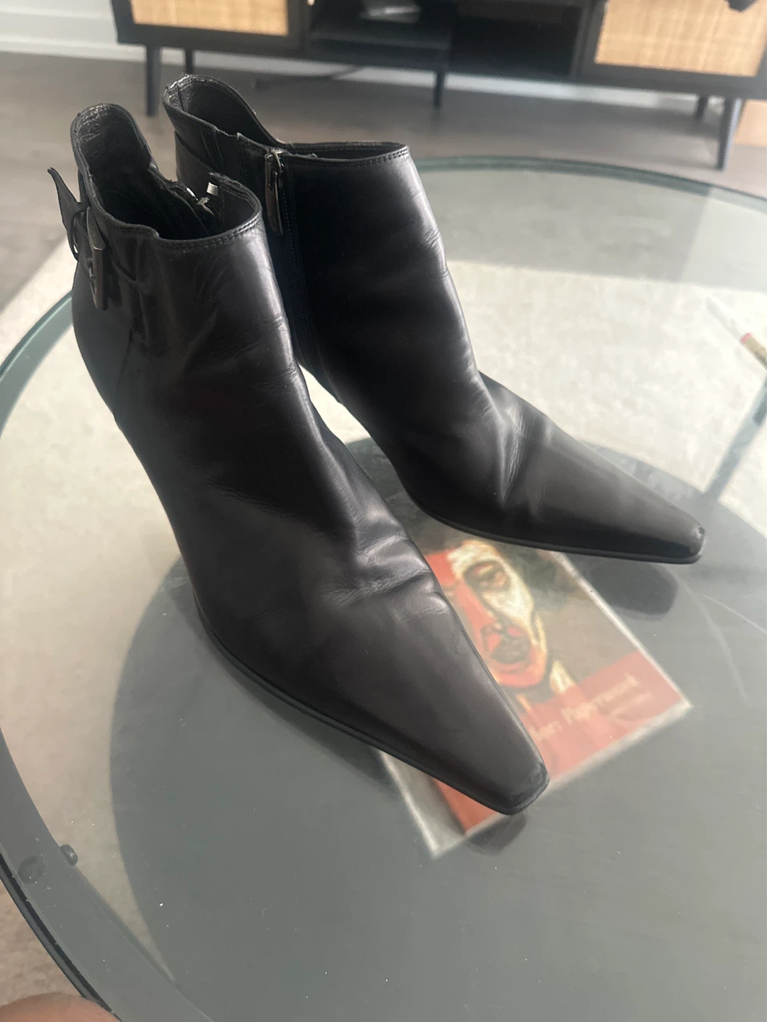 Black Leather Ankle Boots - photo 2