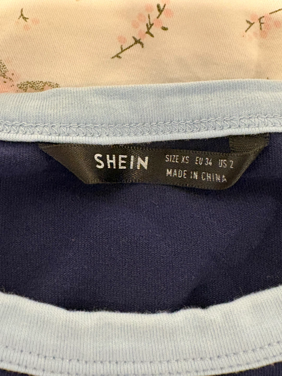 SHEIN Navy Blue & Light Blue Crop Top - photo 2