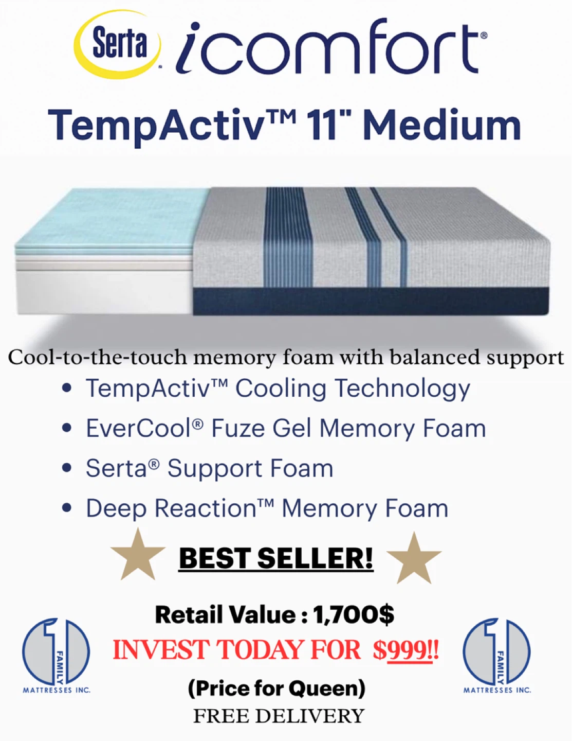 Stearns & Foster Lux Hybrid 14" Medium Queen Mattress - photo 4