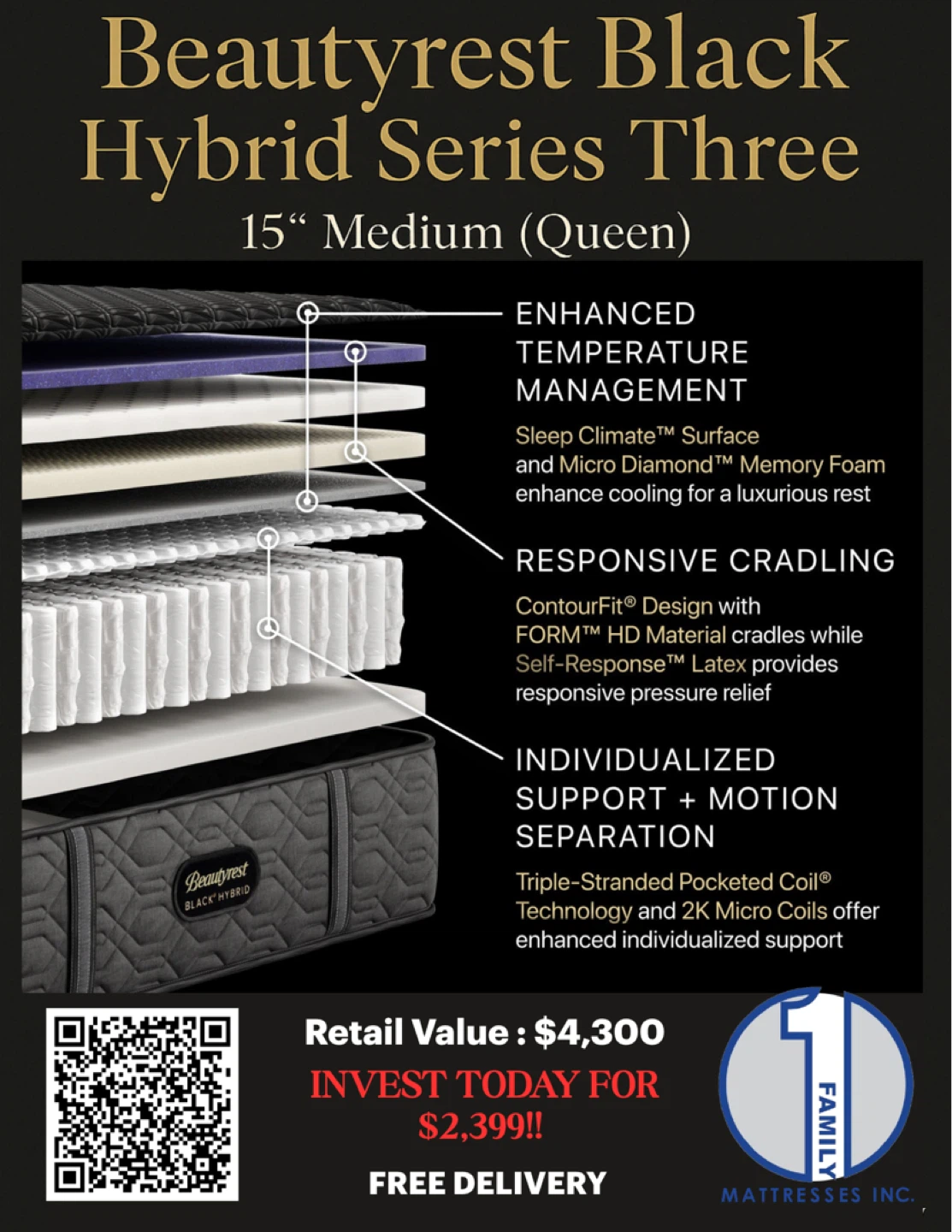 Stearns & Foster Lux Hybrid 14" Medium Queen Mattress - photo 3
