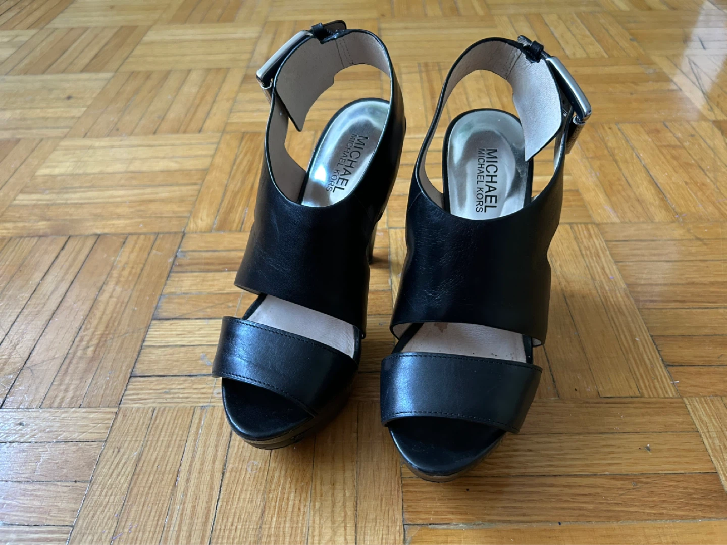 Michael Kors Black Leather Platform Heels