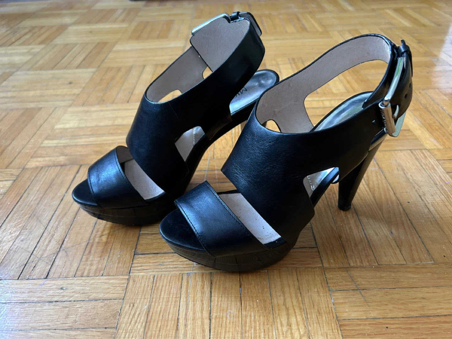 Michael Kors Black Leather Platform Heels - photo 2