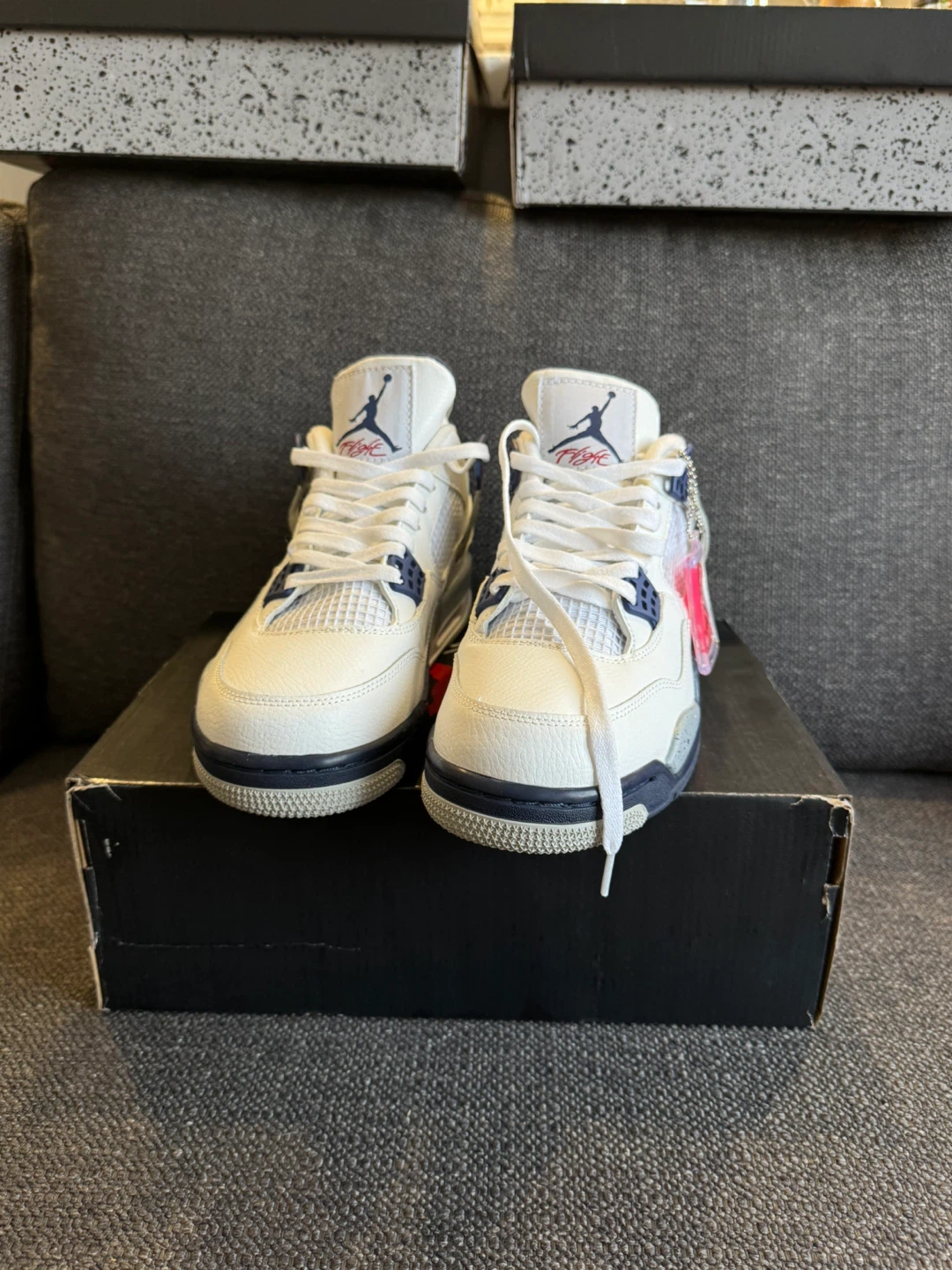 Air Jordan 4 Retro White Navy - photo 2