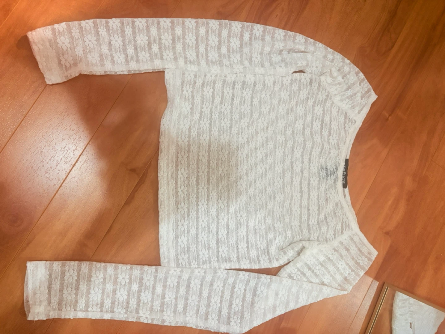 Refuge White Lace Long Sleeve Top