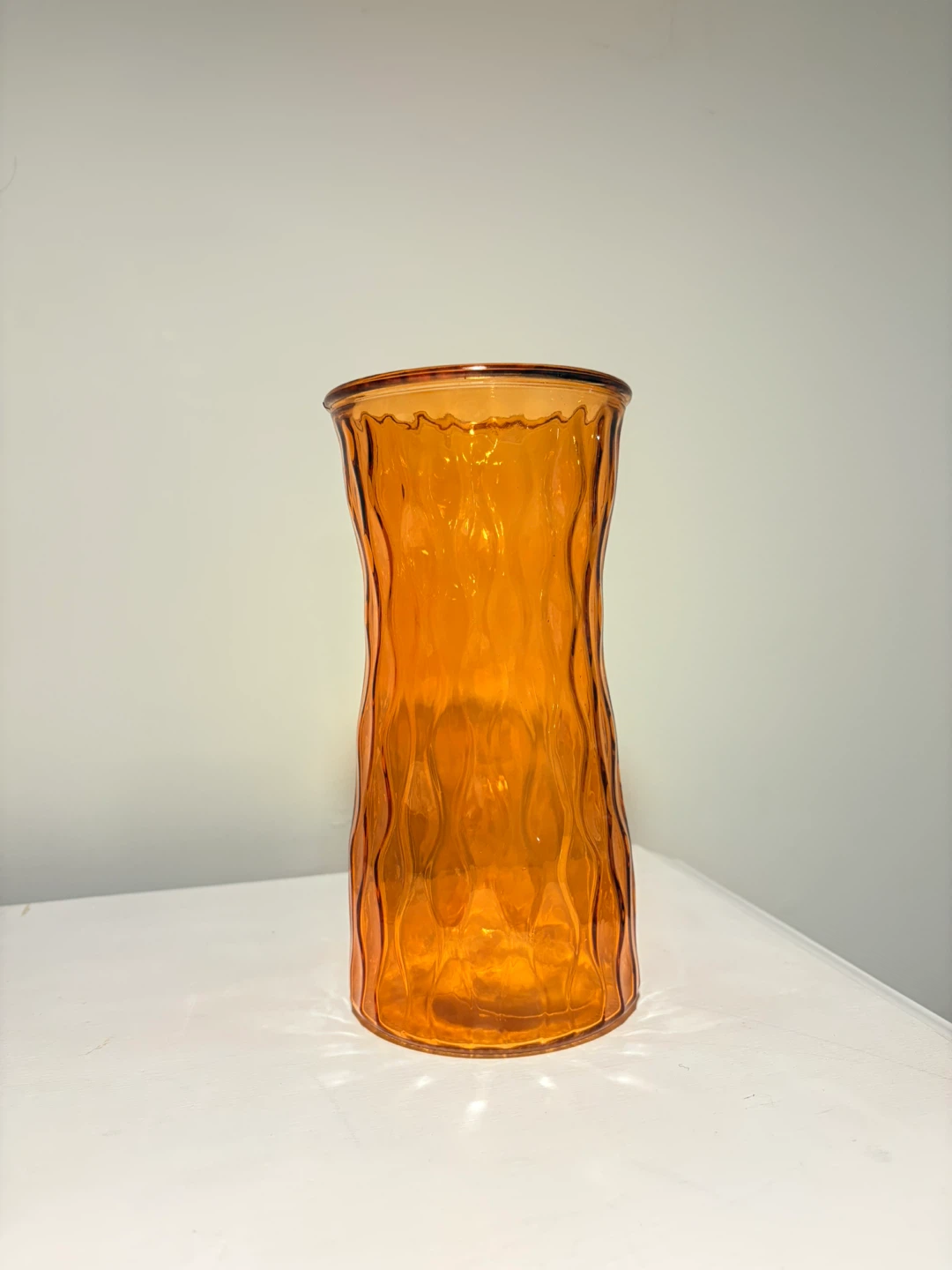 Orange Textured Glass Vase