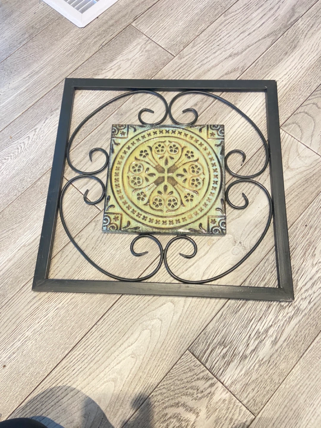 Decorative Wall Art Square with Metal Frame