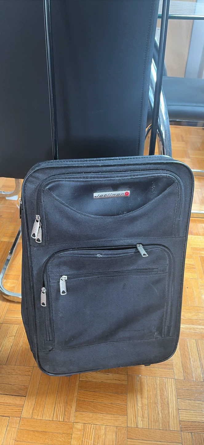 Jetliner Black Softshell Carry-On Suitcase