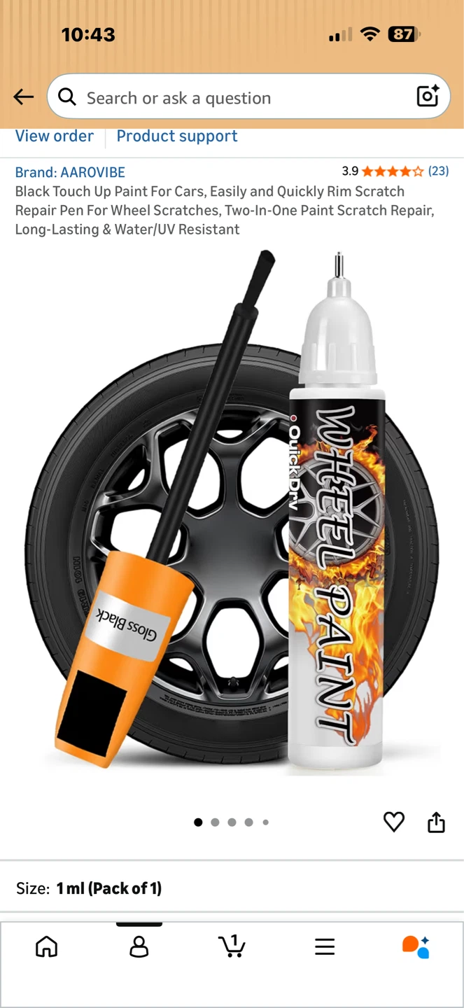 AAROVIBE Black Touch Up Paint Pen for Wheel Scratches - photo 2