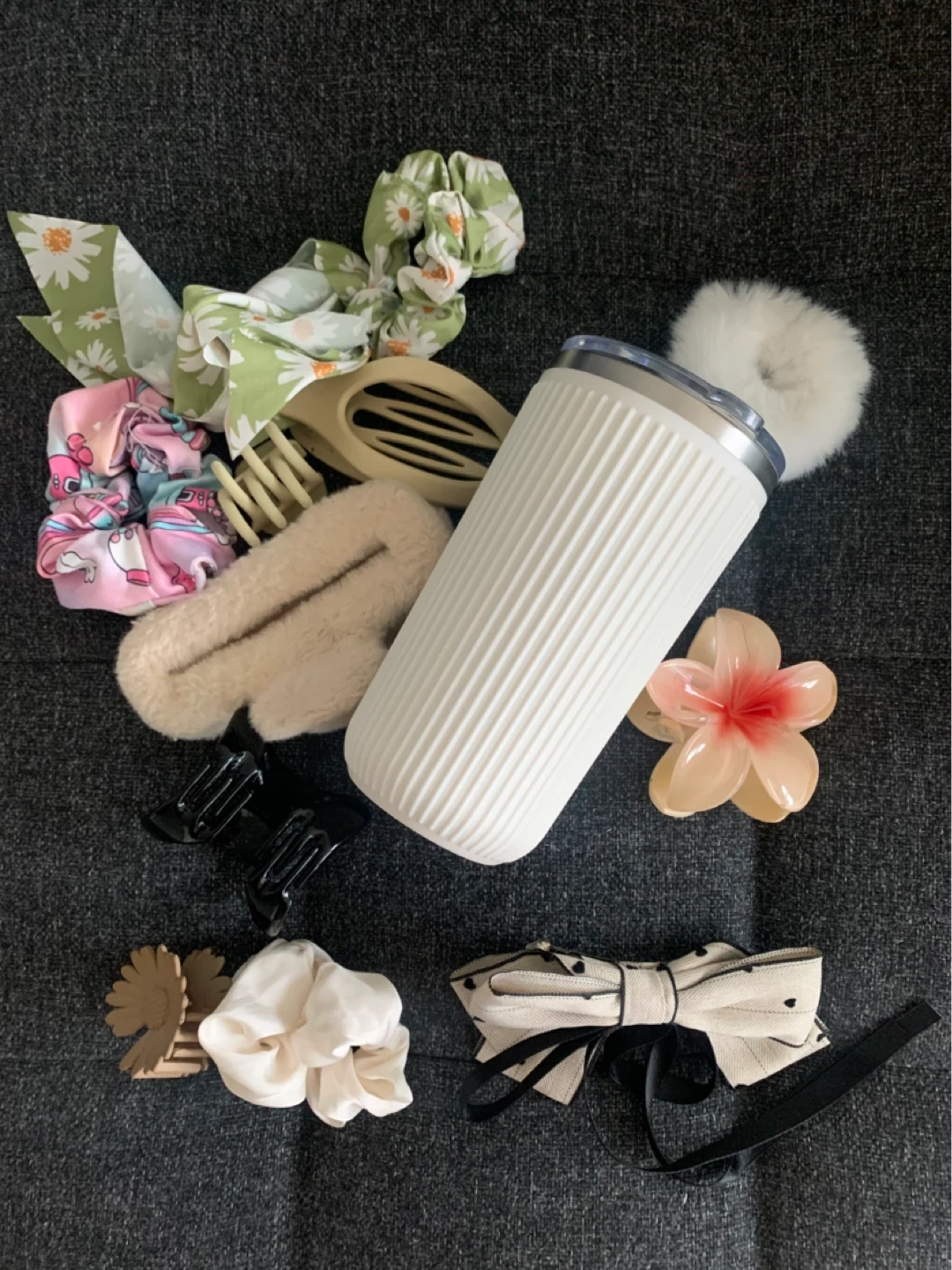 Hair Accessories Set with Scrunchies and Clips
