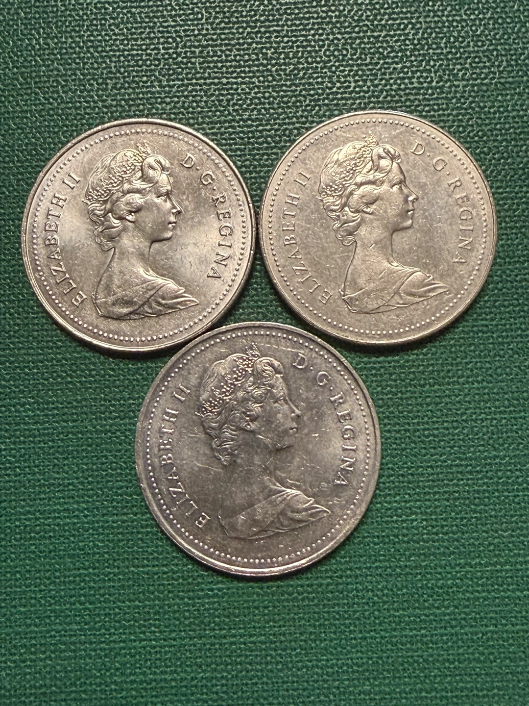 3 x Canadian Dollar Coins - 1978, 1979, 1980 - photo 2