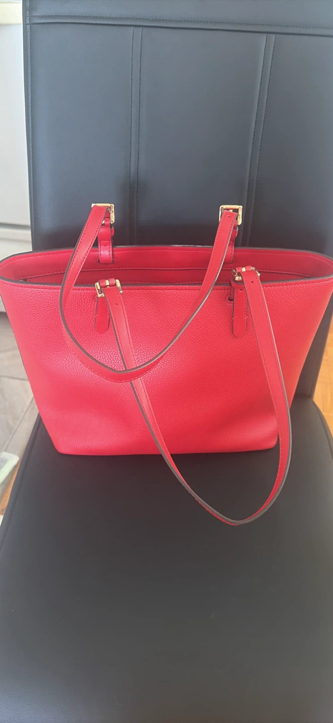 MICHAEL KORS Red Leather Tote Bag