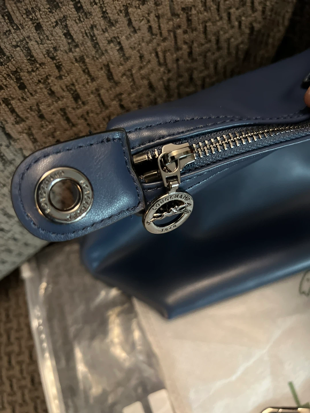 Longchamp Navy Blue Leather Clutch/Cosmetic Bag - photo 4