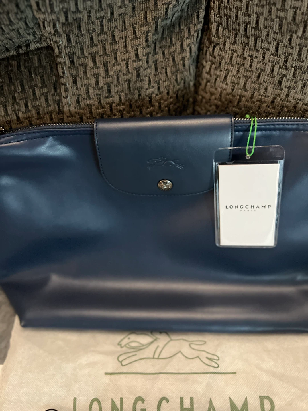 Longchamp Navy Blue Leather Clutch/Cosmetic Bag - photo 3