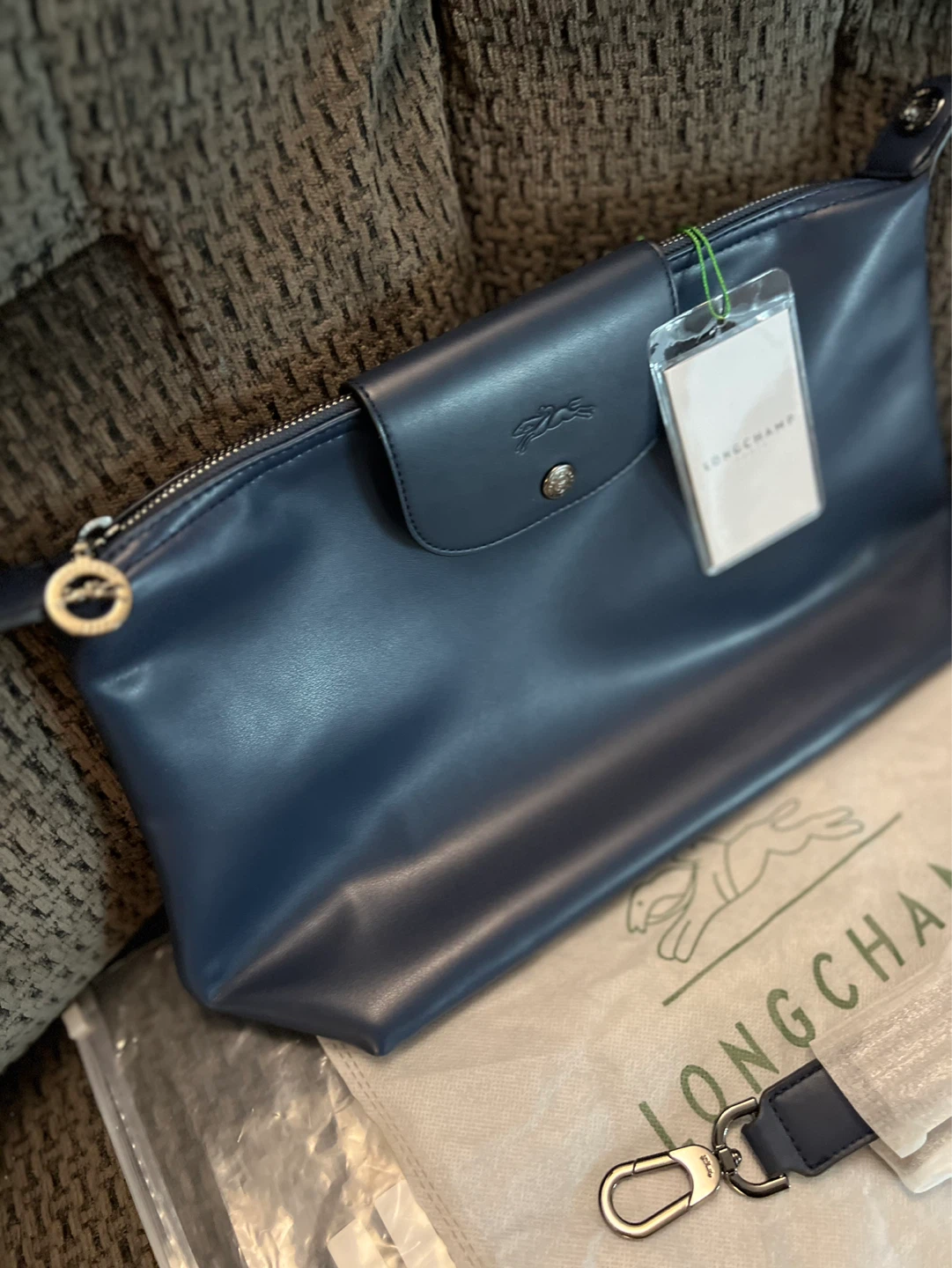 Longchamp Navy Blue Leather Clutch/Cosmetic Bag - photo 2