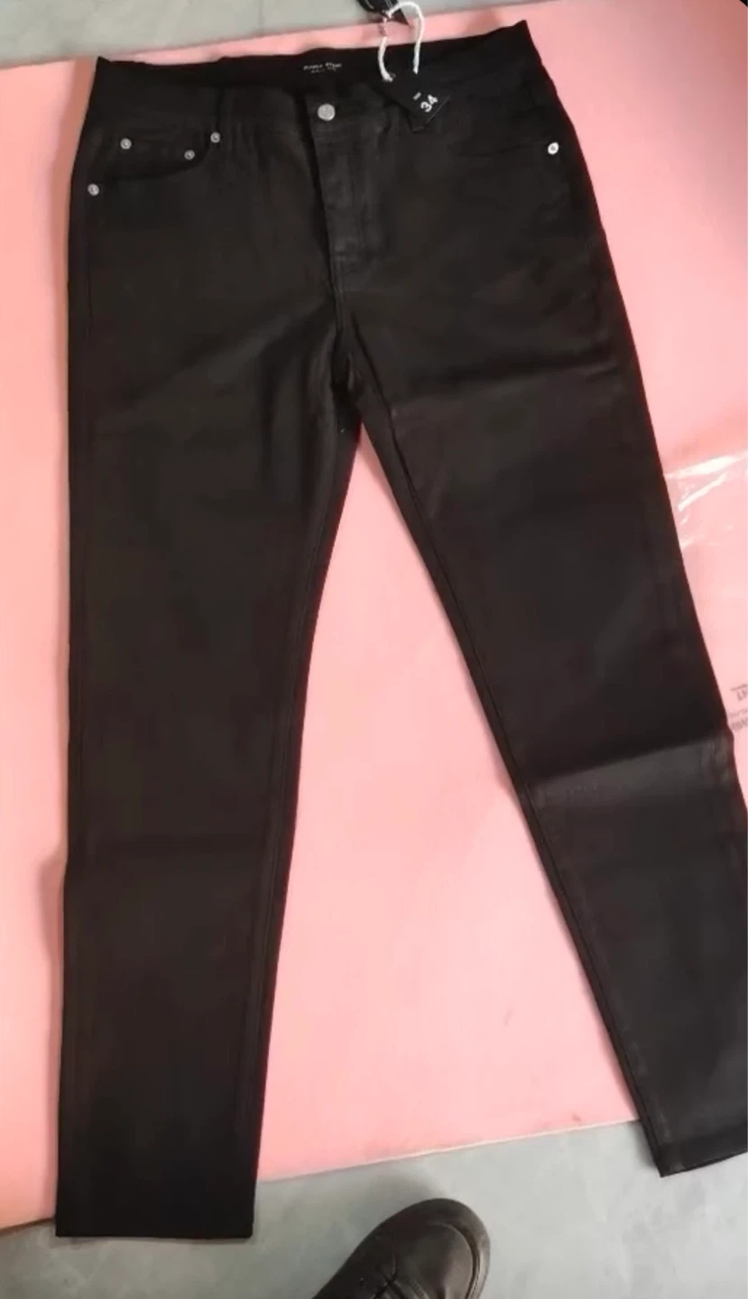 Purple Brand Black Leather Pants Size 34 - photo 2