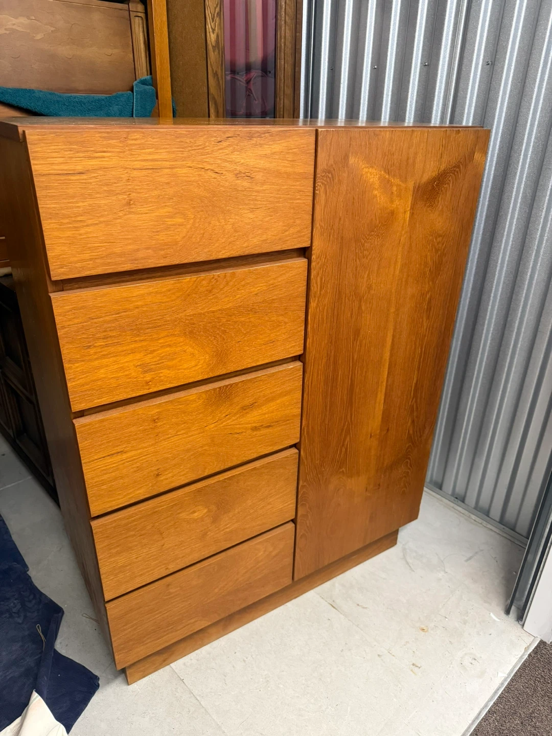 Vintage teak mid century Wooden Dresser with Cabinet