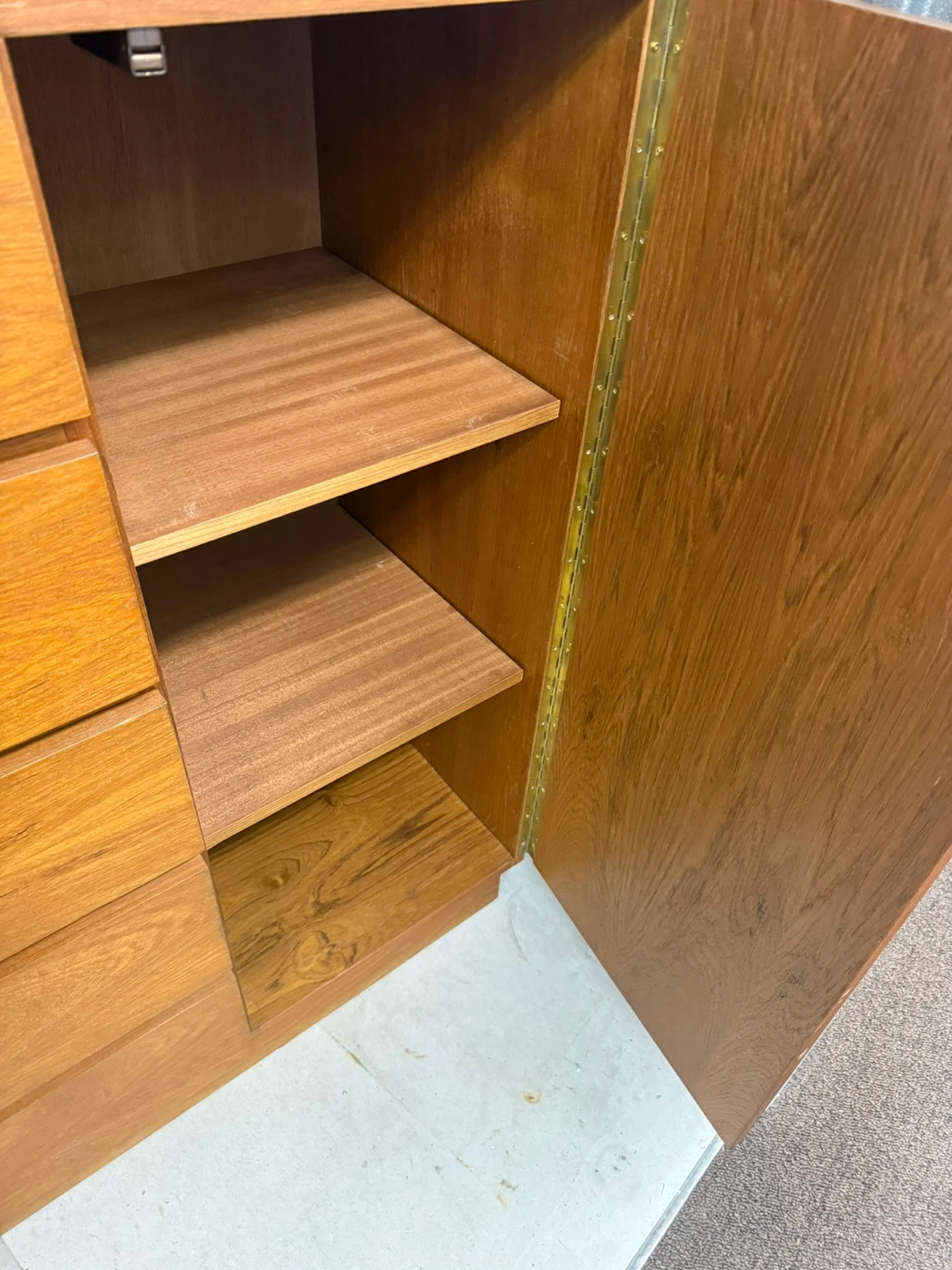 Vintage teak mid century Wooden Dresser with Cabinet - photo 2