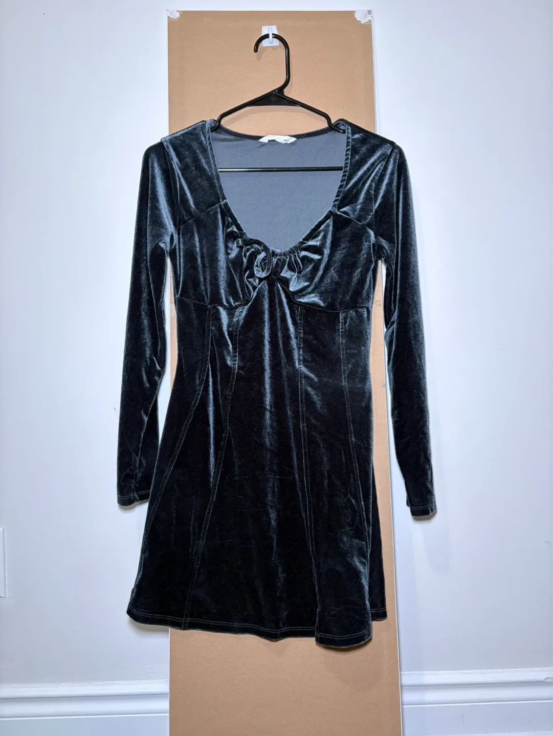 Velvet Long Sleeve Mini Dress