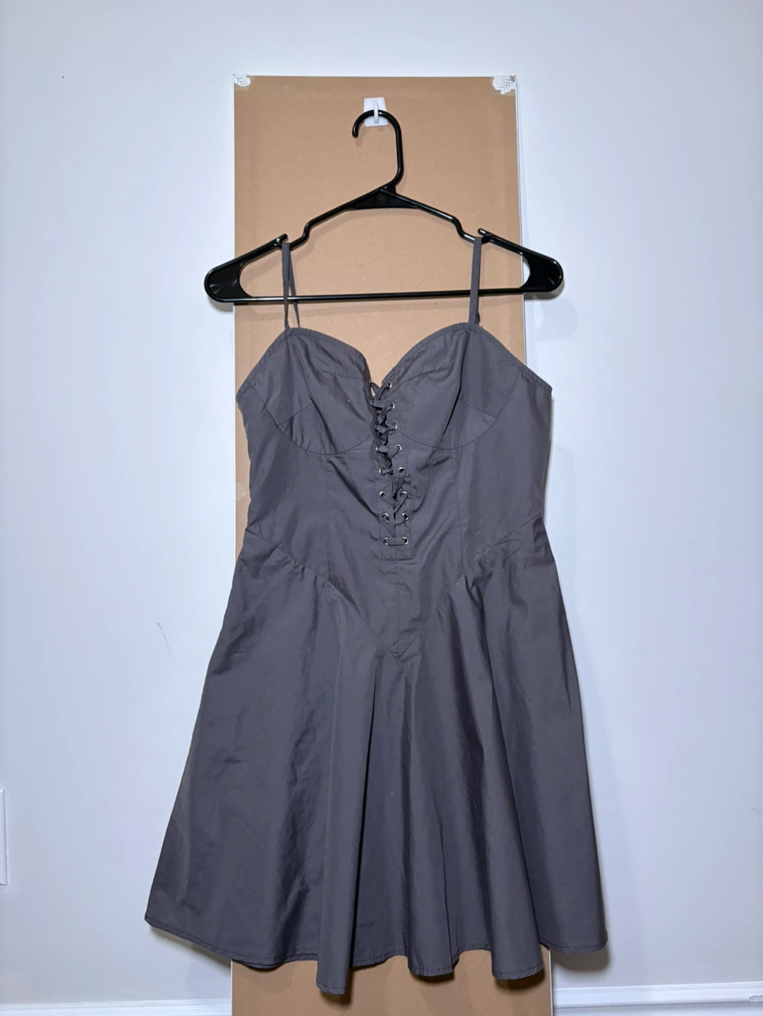 Grey Corset Style Mini Dress