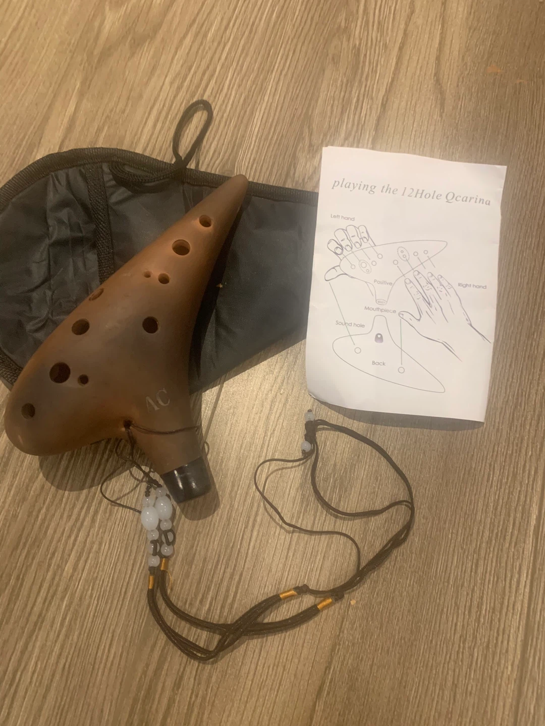 12 Hole Ocarina with Carrying Case and Instruction Sheet
