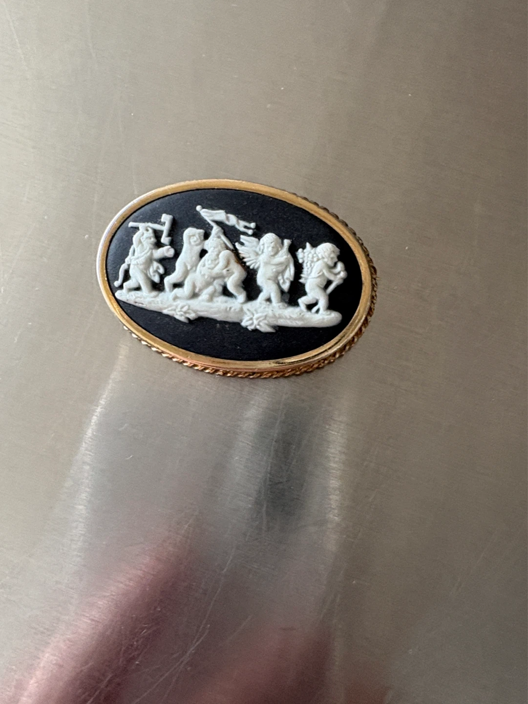 Wedgewood Oval Cameo Brooch - Made in England