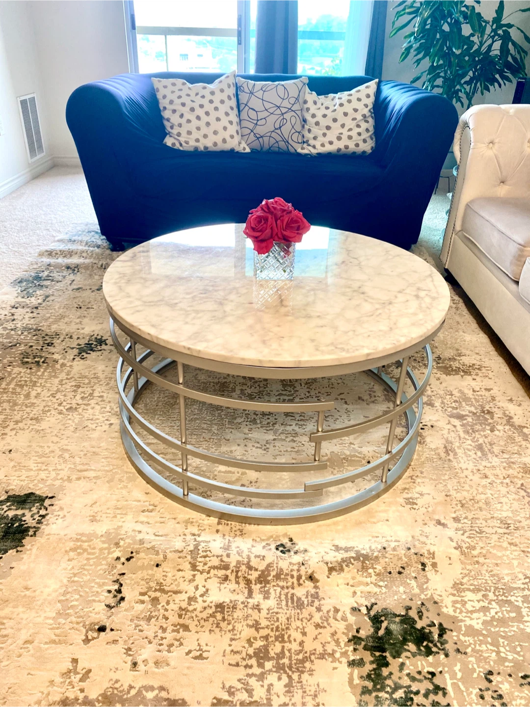 Marble Top Coffee Table with Metal Base - photo 5