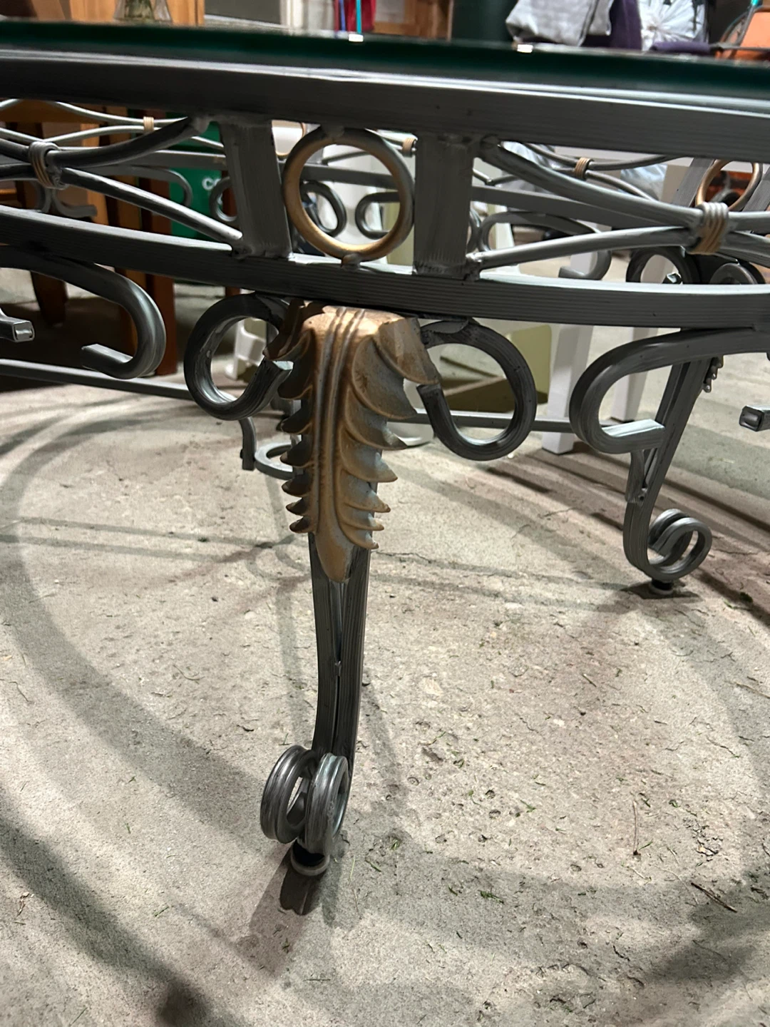 Ornate Metal & Glass Coffee Table - photo 2