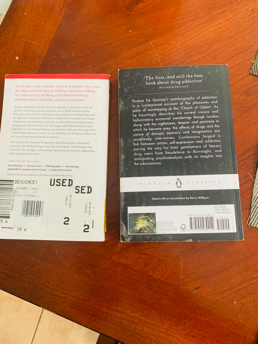 Paperback Book Thomas De Quincey - photo 2