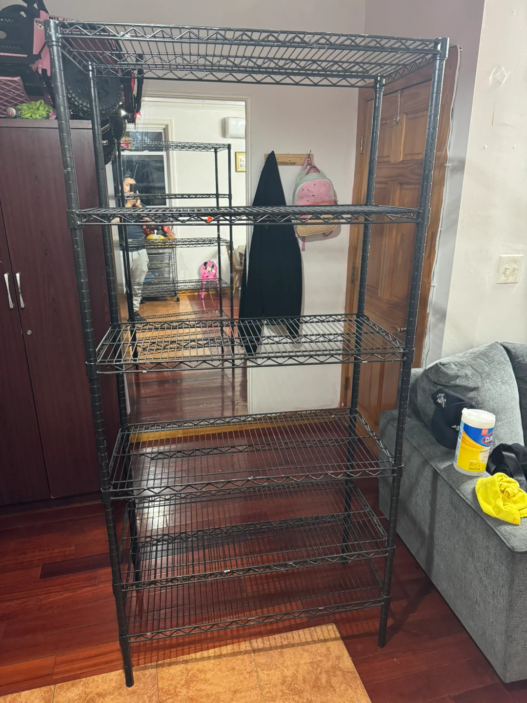 Black 5-Tier Wire Shelving Unit - photo 2