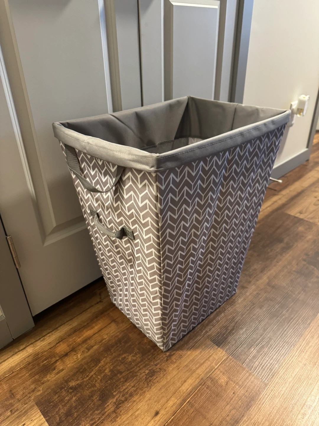 Grey Chevron Laundry Hamper